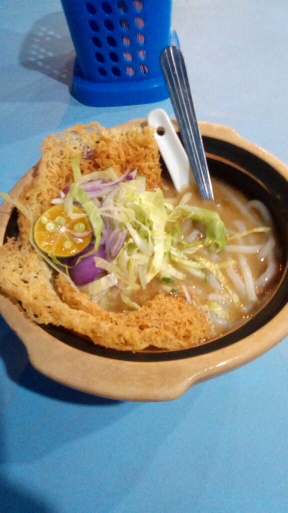 Laksa noodles from a street stand in Ipoh