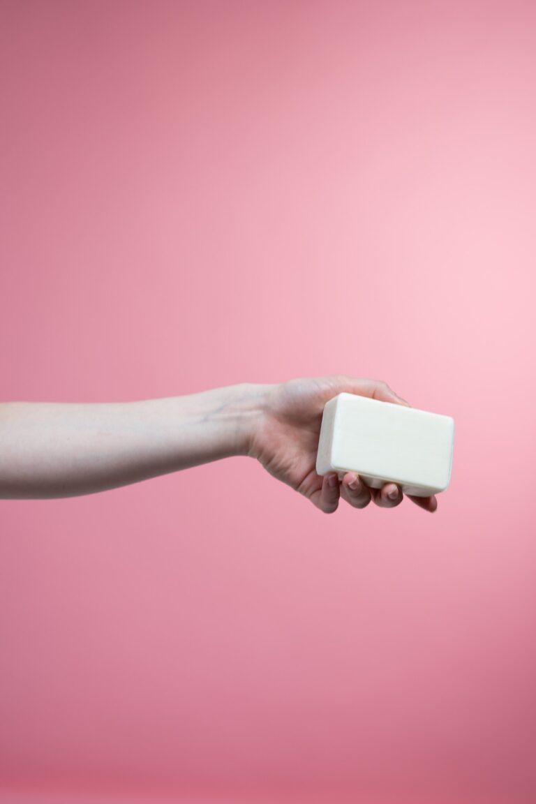 hand holding bar of soap