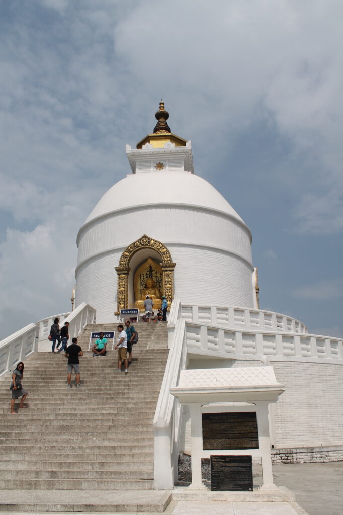 Peace pagoda in Pokhara Nepal