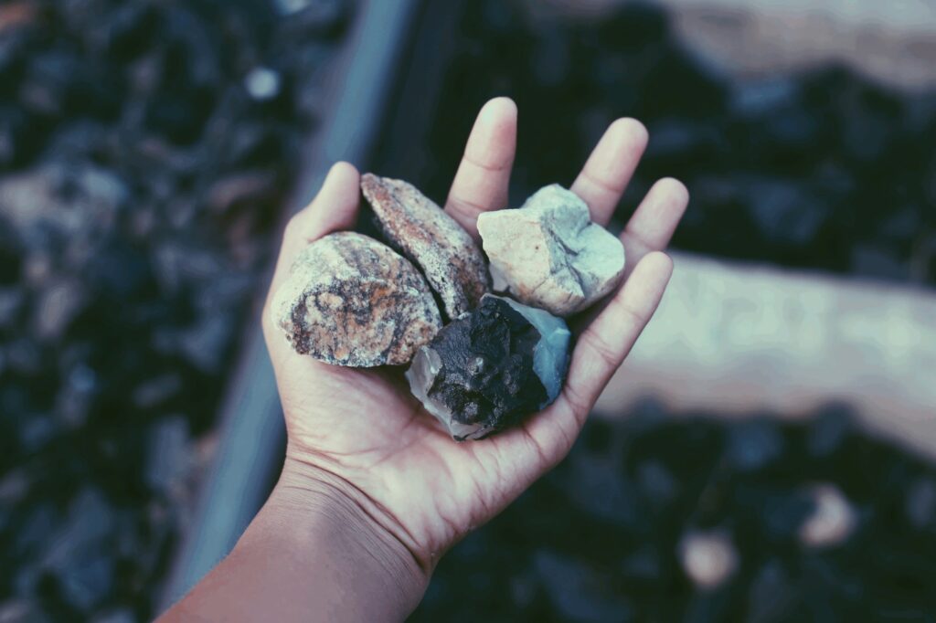 rocks in hand