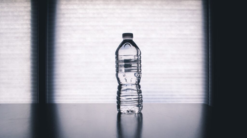 clear plastic water bottle